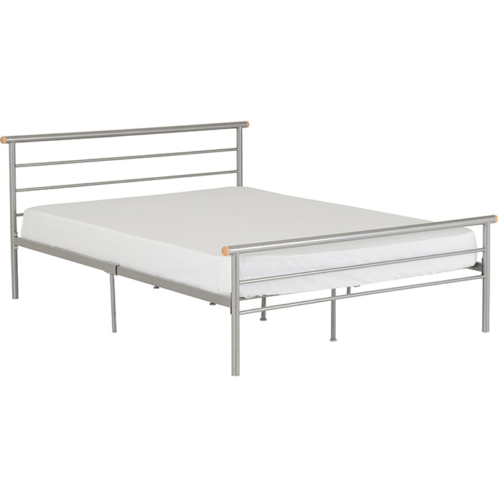 Orion 4'6" Bed In Silver - Click Image to Close